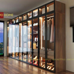 Tủ áo cánh kính 10 cánh mở S90-TAK012