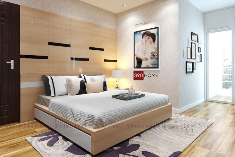 Giường gỗ công nghiệp giá rẻ S90GN005