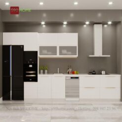 Tủ bếp inox cánh kính S90-TBK011