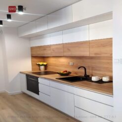 Tủ bếp MDF chống ẩm phủ Melamin và vân gỗ S90-MDF004
