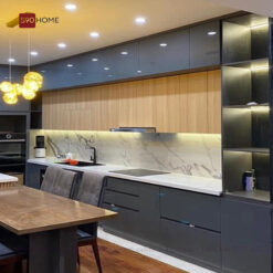 Tủ bếp Acrylic chữ L hiện đại S90-TBA016