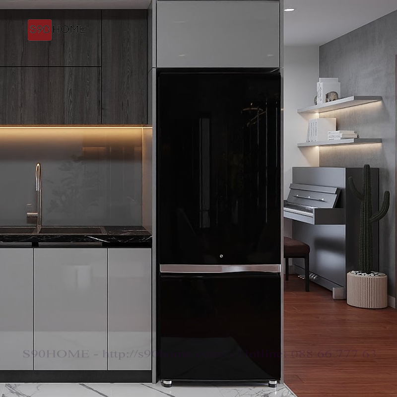 Tủ bếp Acrylic chữ L ông thuỷ ở chèm S90-TBA019 9 Tủ bếp Acrylic chữ L ông thuỷ ở chèm S90-TBA019