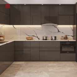 Tủ bếp Acrylic chữ L cao cấp S90-TBA021