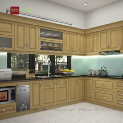Tủ Bếp Veneer óc chó S90Home S90-VN007