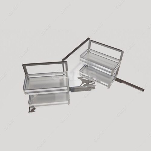 Có 4 sàn đựng dạng hộp nằm trong 1 góc tủ bếp Có 4 sàn đựng dạng hộp nằm trong 1 góc tủ bếp