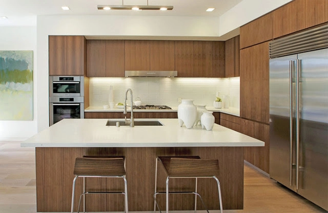 Tủ bếp cánh kính cường lực 17 veneer oc cho s90home