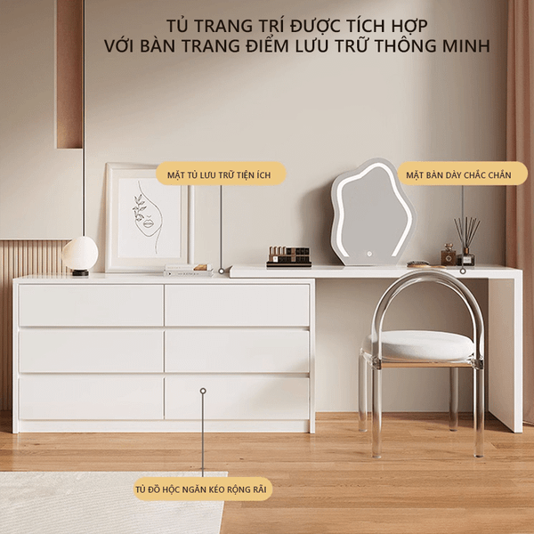 Bàn Trang Điểm Kết Hợp Tủ Đa Năng S90HOME 4 Ban Trang Diem Ket Hop Tu Da Nang S90HOME 4