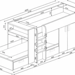 Giường Tầng Kết Hợp Tủ Quần Áo Đa Năng S90-GTTE09 9 Giuong Tang Ket Hop Tu Quan Ao Da Nang S90home