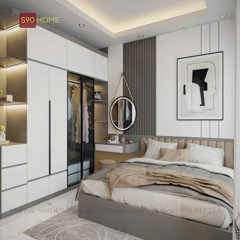 Tủ kết hợp kệ decor