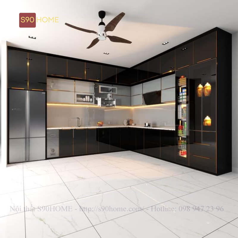 Giá tủ bếp inox 304 cánh kính