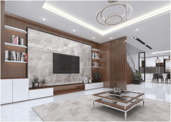 Mẫu tủ bếp inox cánh kính