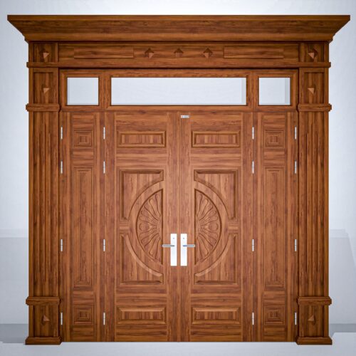 Cửa thép vân gỗ 4 cánh Cửa thép vân gỗ 4 cánh